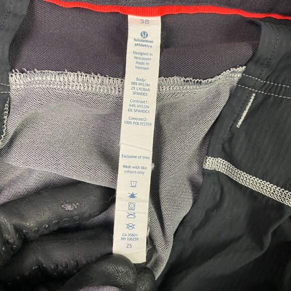 Lululemon Union Shorts Men's 38 Gray Black Gym Running Training - Picture 4 of 12